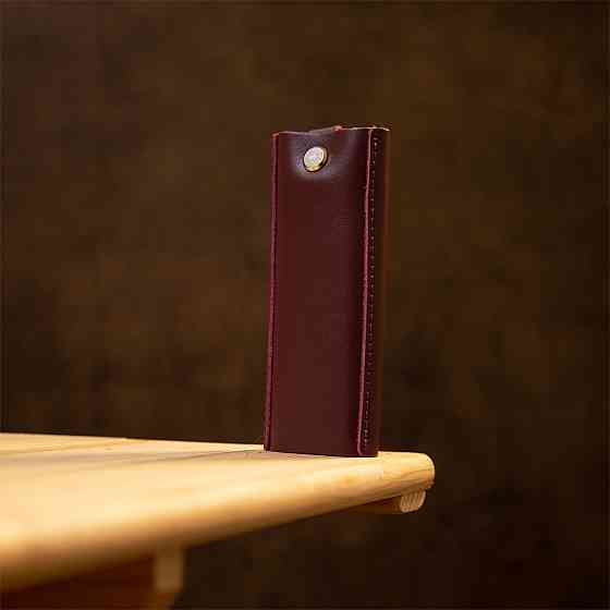 Кожаная стильная ключница Бордовый (GRANDE PELLE) Киев