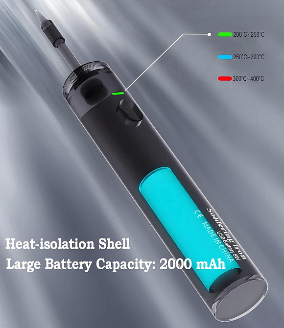 Паяльник аккумуляторный Soldering Iron 8W USB с 1 жалом Винница - изображение 4