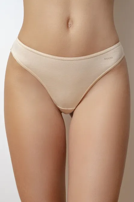 Трусики стринги бежевые из хлопка (2 шт в уп) Shato BLS 011 Киев - изображение 4