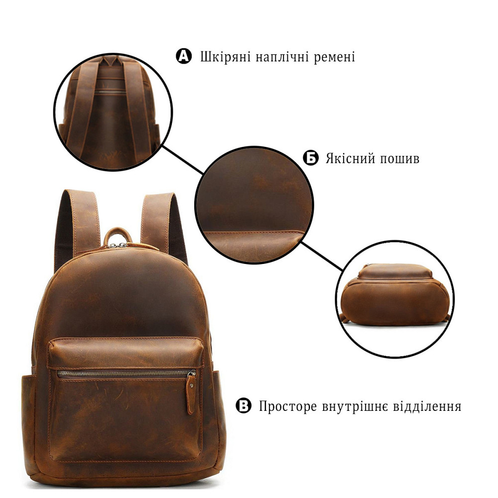 Рюкзак для ноутбука Vintage 14699 Crazy Коричневый Киев - изображение 4