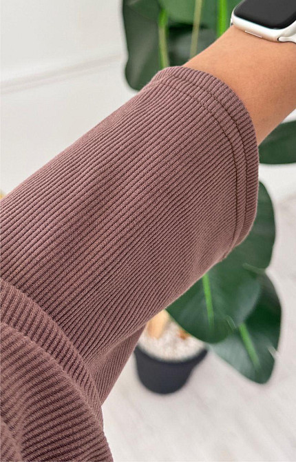 Жіночий базовий прогулянковий костюм-трійка: кардиган футболка та штани трикотажний рубчик Моко, 46/48 Одеса - фото 6