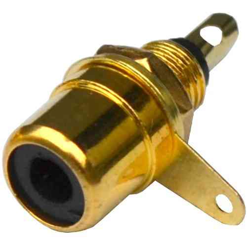 Гнездо RCA , монтажное, металл gold, чёрное Полтава
