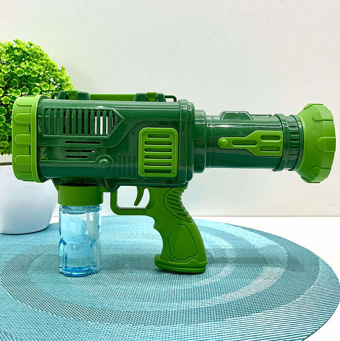 Пістолет для запуску мильних бульбашок світло запаска 26 см Зелений (9835-3) Чернігів - фото 4