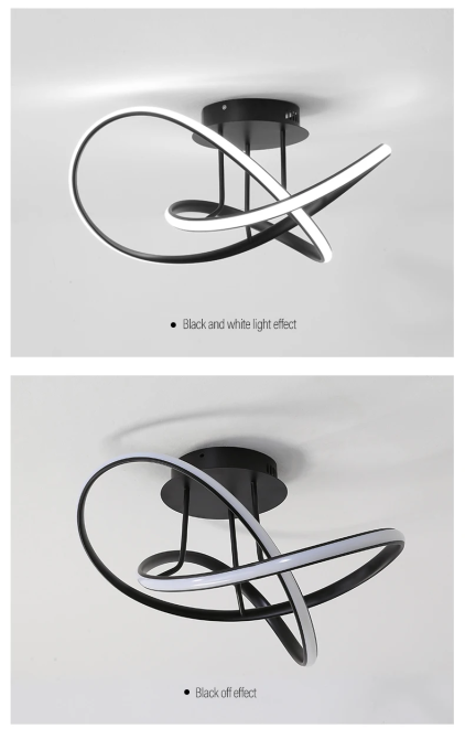 Люстра світлодіодна стельова PJ866 (Чорний) 60см Вінниця - фото 7