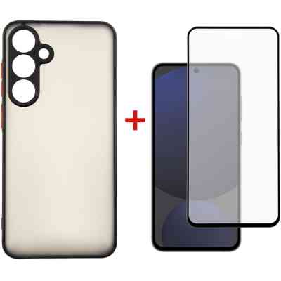 Чехол для мобильного телефона Dengos Samsung Galaxy S24 FE Matte + glass (Black) (DG-KM-117) Винница