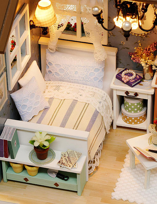 Ляльковий будиночок CuteBee. Конструктор мініатюрний ляльковий будиночок з підсвічуванням 210*125*155 мм Київ - фото 3