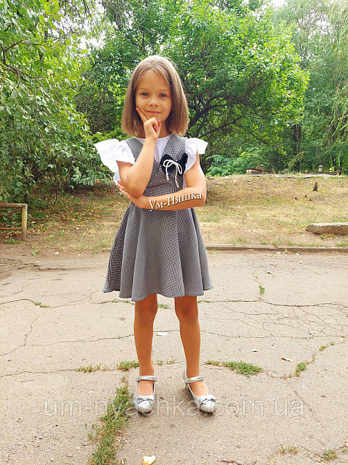 Красивий шкільний сарафан в клітинку 110, 128-134 Кривий Ріг - фото 6