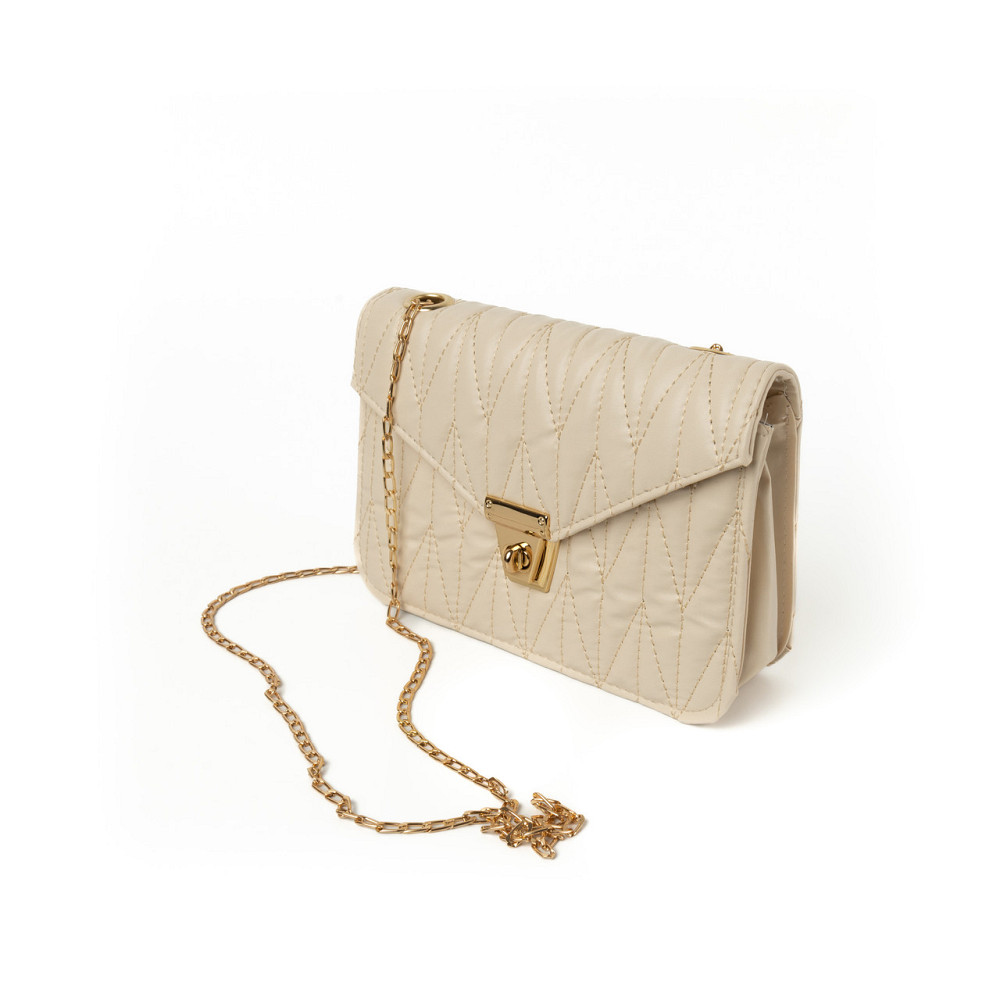 Сумка женская через плечо, сумочка калач со стеганым узором и ручкой-цепочкой, Молочный Каменец-Подольский - изображение 2