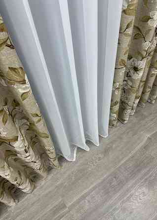 Шторна тканина льон з квітковим принтом, колекція "Прованс" колір капучино 1819ш Київ