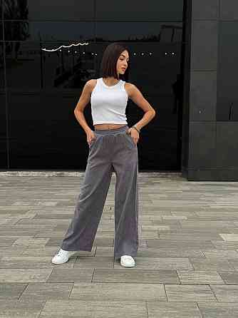 Жіночі вельветові штани палаццо "Garda" | Батал Сірий, 54-56 Київ