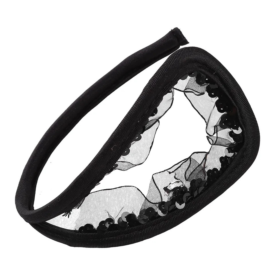 С стринги без бретелек черные с пайетками - размер универсальный, спандекс Киев - изображение 1