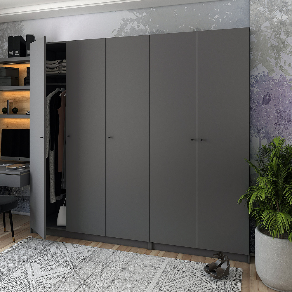 Комплект шаф для одягу Doros Промо (2 шт.) 225х48х204 см Графіт (DRS-011213) Львів - фото 6