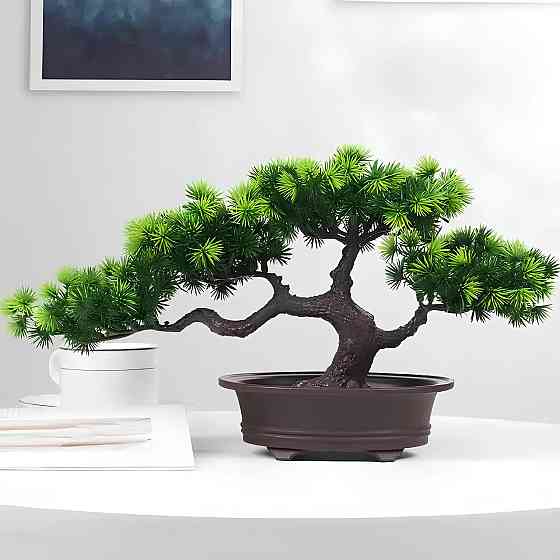 Искусственная композиция Бонсай RESTEQ — декоративное дерево в горшке для интерьера, 20х40 см Киев