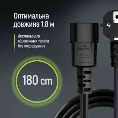 Кабель питания C13 1.8m black ColorWay (CW-CBP082-BK) Винница