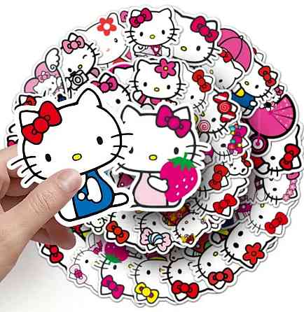 Стикеры с милым котиком в стиле Hello Kitty, 50 шт Киев