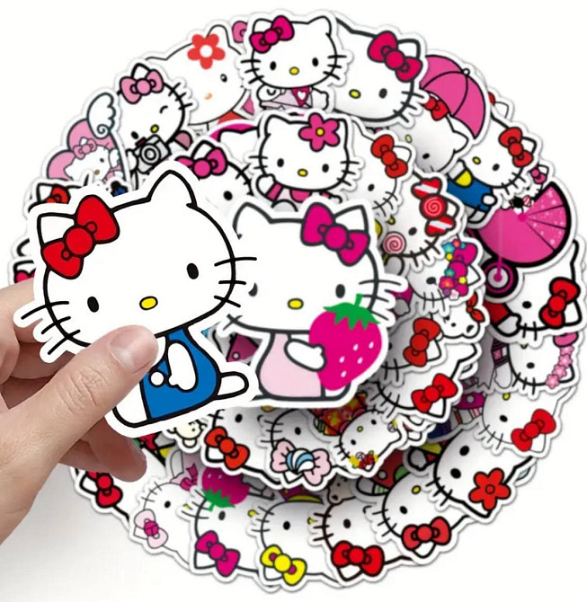 Стікери з милим котиком у стилі Hello Kitty, 50 шт Київ - фото 1
