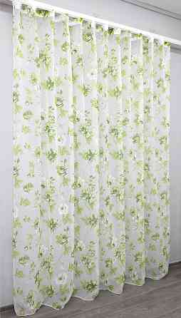 Тюль VR-Textil 1264т Flora Батист Білий з салатовим 400х270 см (42-1382) Київ