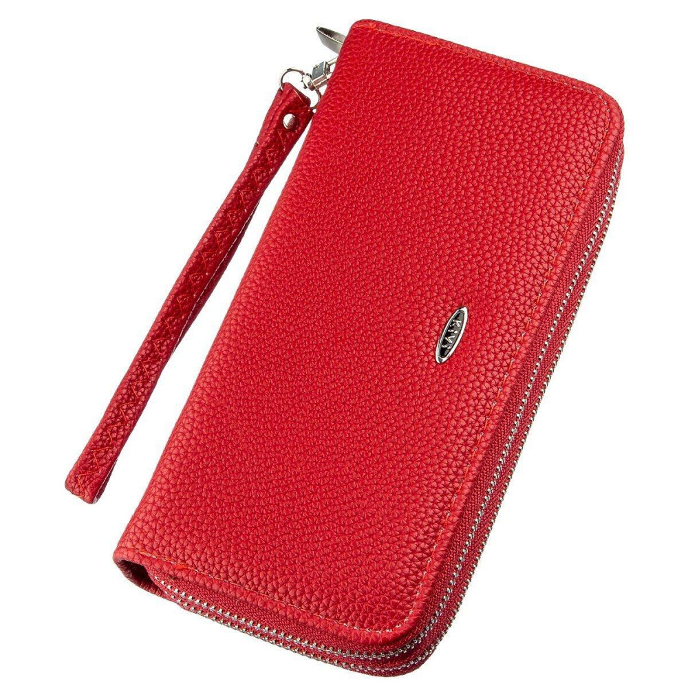 Кошелек женский из зернистой экокожи Красный (KIVI) Киев - изображение 5