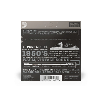 Струны для гитары D'Addario XL Pure Nickel Blues / Jazz Rock (11-48) (EPN115) Винница - изображение 3