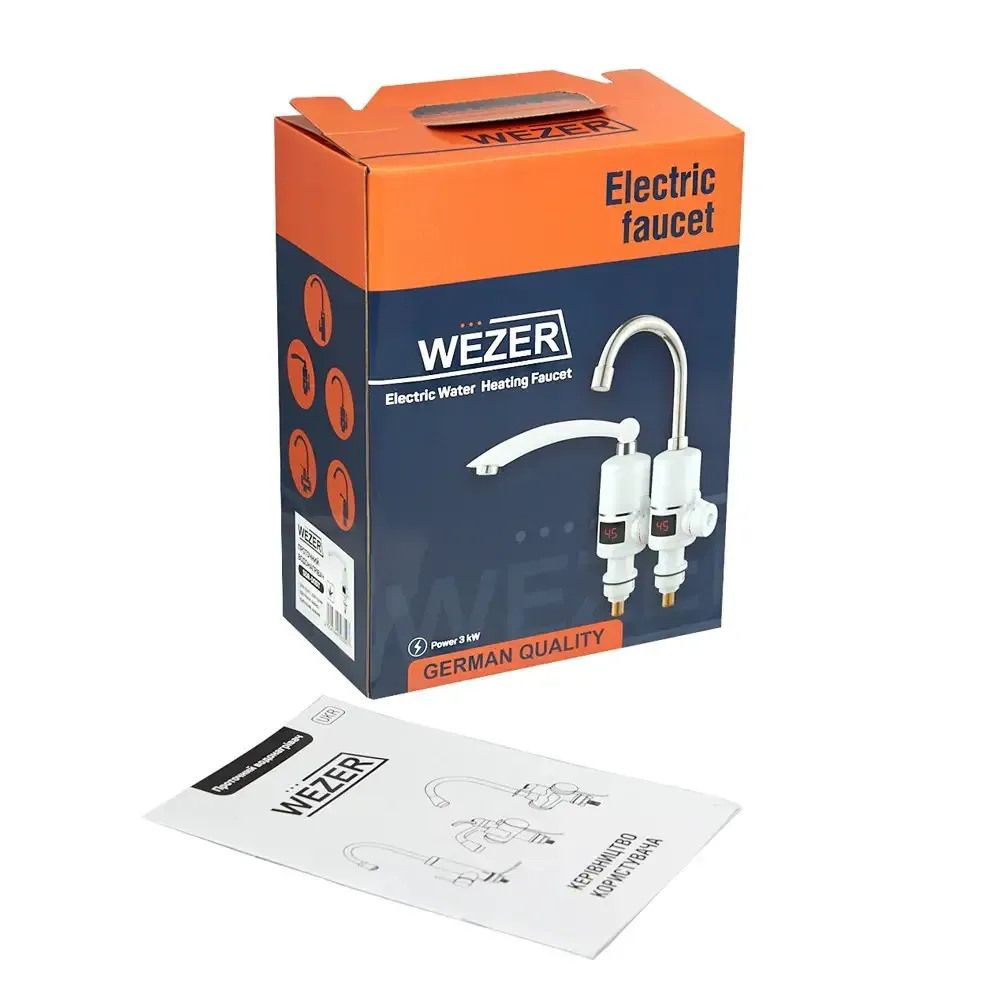 Проточний водонагрівач для кухні WEZER SDR-D05Т білий Київ - фото 2