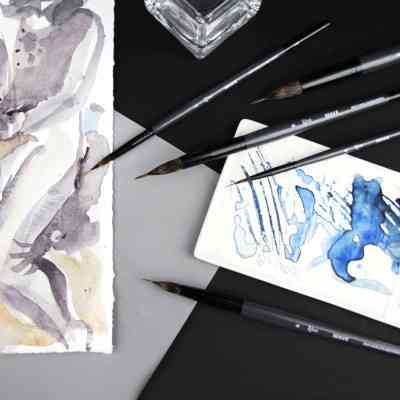 Пензлик для малювання Rosa Мікс білка/соболь круглий, лайнер, WAVE 148, № 0 (4823098516859) Вінниця