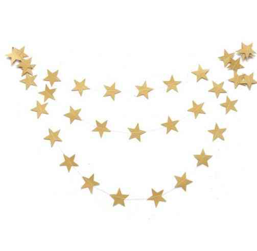 Гирлянда Звездочки на нитке матовые 4 м на 7 см золотистый Киев