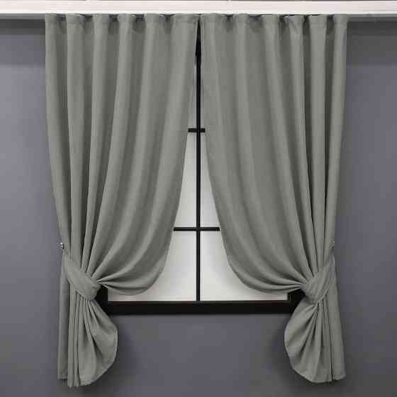 Комплект коротких штор VR-Textil Микровелюр Petek № 1477ш Светло-серый 140х170 см 2 шт (35-0221) Киев