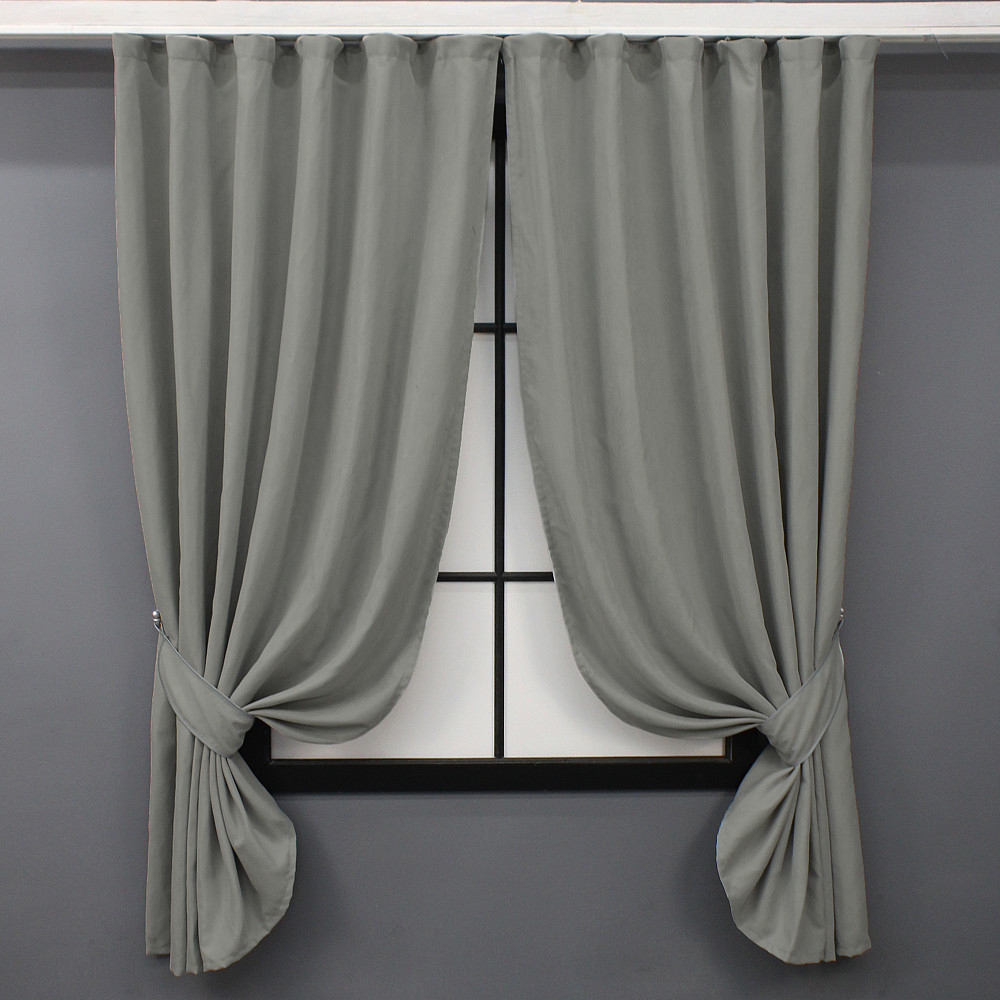 Комплект коротких штор VR-Textil Мікровелюр Petek № 1477ш Світло-сірий 140х170 см 2 шт (35-0221) Київ - фото 1