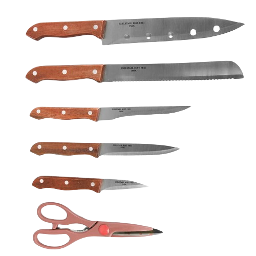 Набір ножів Rainbow 6 предметів на підставці кольорові ручки MR-1401 Maestro Житомир - изображение 4