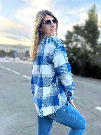 Жіноча тепла сорочка "Elba" оптом | Розпродаж моделі 42-44, Електрик + сірий Київ