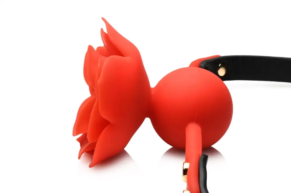 Силіконовий кляп з трояндою Master Series: Blossom Silicone Rose Gag – Red Львів - фото 4