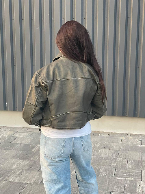 Женская короткая куртка Хаки S Харьков - изображение 4