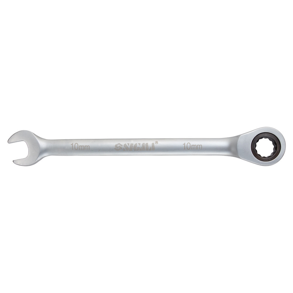 Ключ ріжково-накидний тріскоточний 10мм CrV satine SIGMA (6022101) Рівне - фото 1