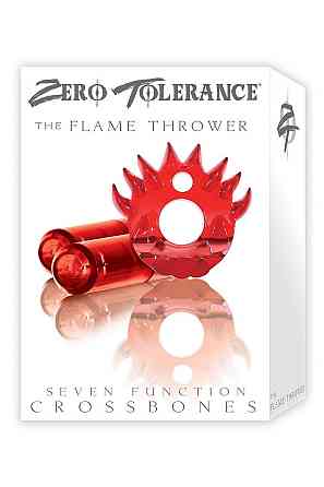 Эррекционное кольцо с двумя вибропулями Zero Tolerance Flame Thrower красное, 5 см Sex Aura Киев