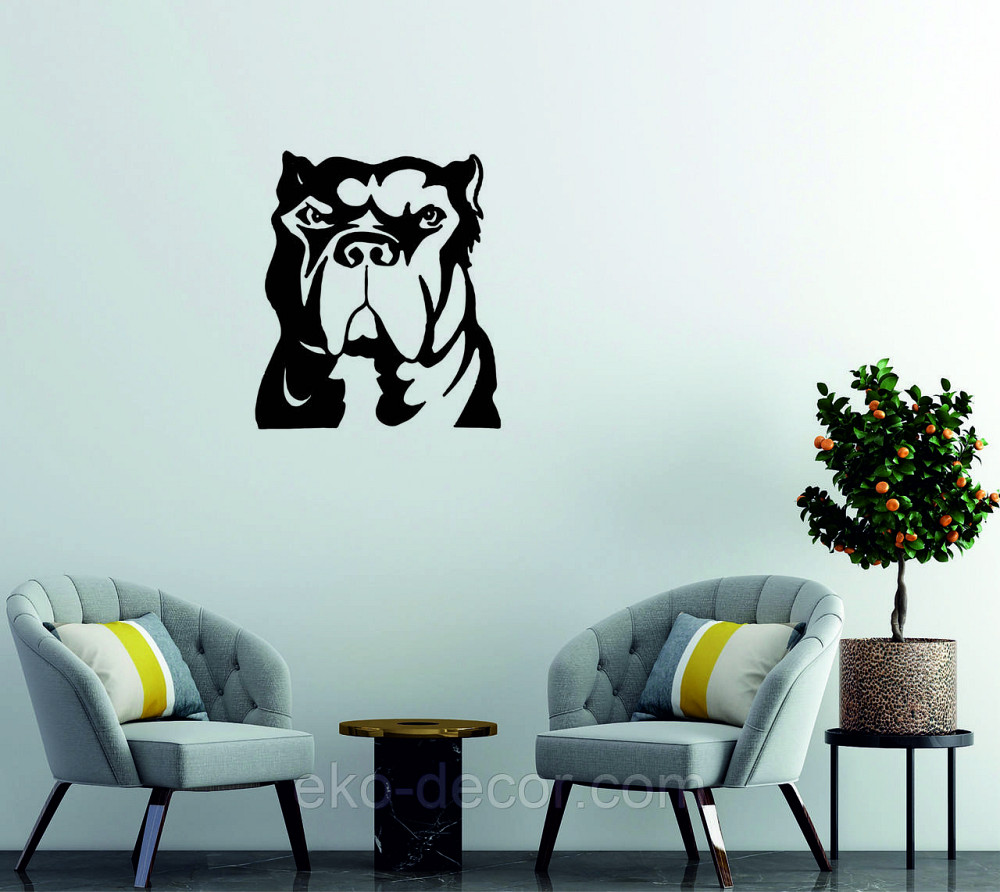 Декоративное настенное Панно «Кане-корсо», Декор на стену 110*96 см., Черный Киев - изображение 1