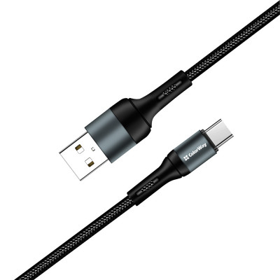 Дата кабель USB 2.0 AM to USB-C 1.0m nylon black ColorWay (CW-CBUC045-BK) Винница - изображение 3