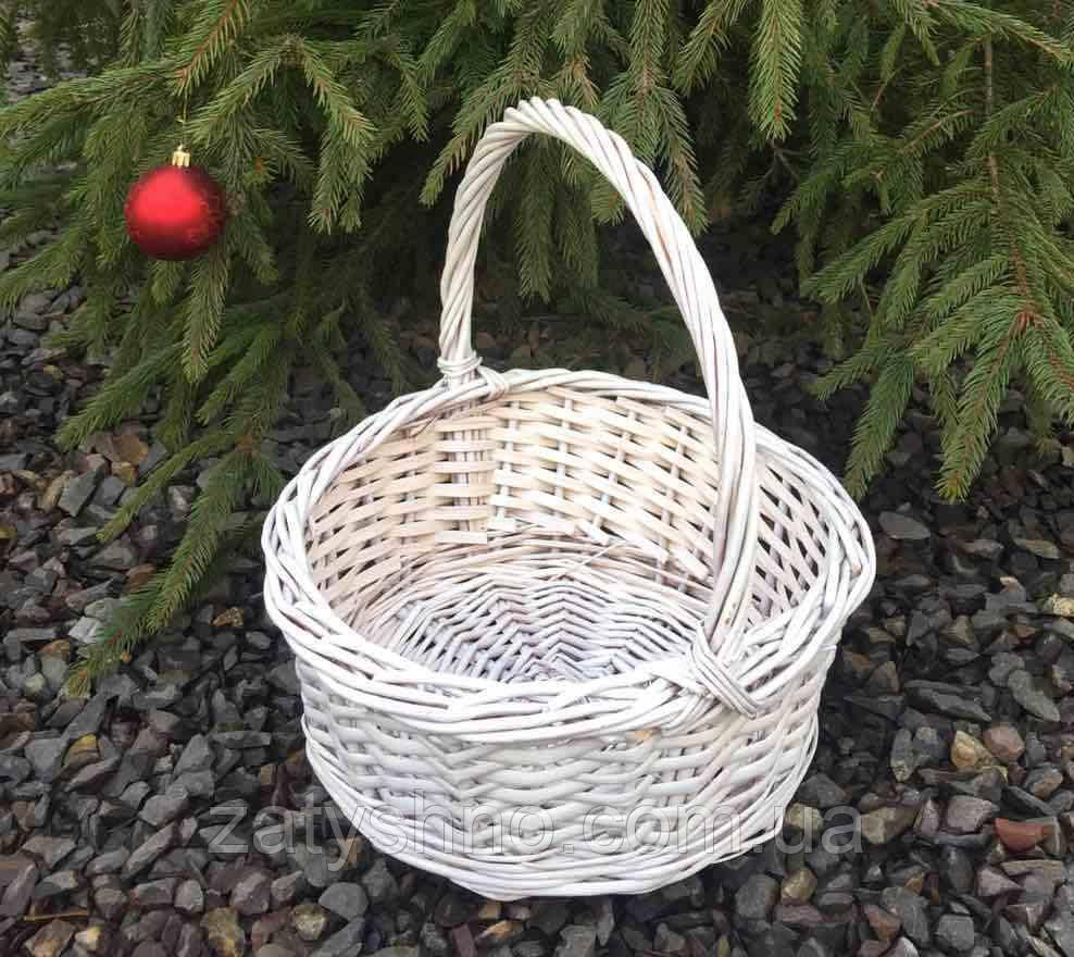 Кошик плетений дитячий | кошик плетений великодні | кошик із лози білий Київ - фото 1