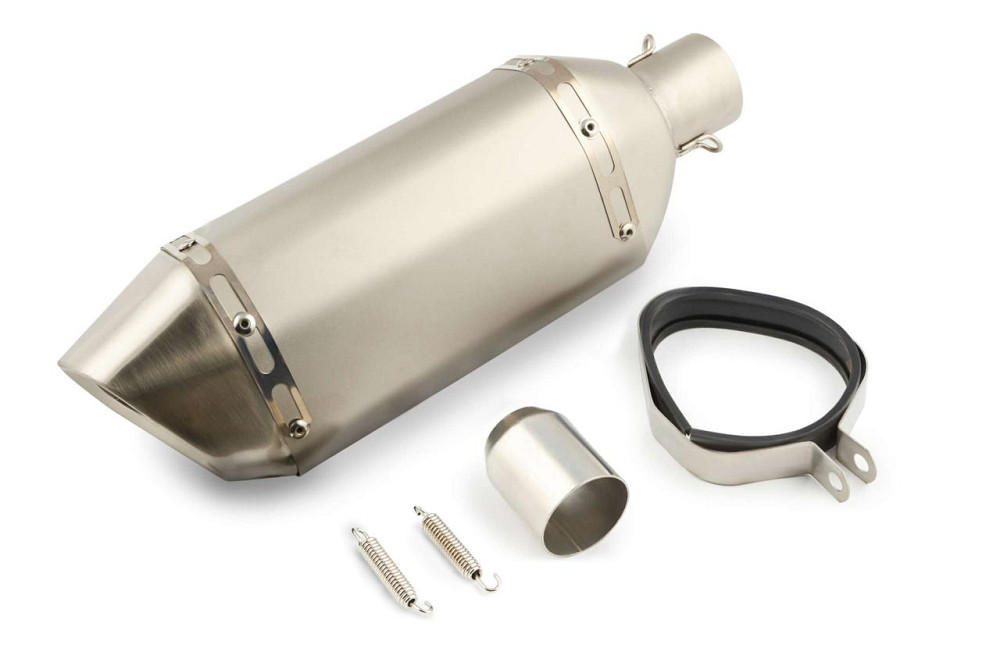 Глушник (тюнінг) 460*13 см (нержавіюча сталь, овал, срібло, прямоток, mod:5) 118 Мукачево - фото 1