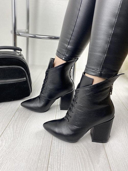 Жіночі черевики TWO STEPS чорні натуральна шкіра каблук 9.5см 37р. (2738) Коломия - фото 9