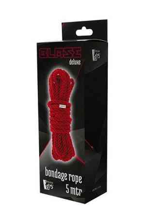 Мотузка для бондажу нейлонова, червона, 5 метрів, BLAZE DELUXE Sex Aura Київ