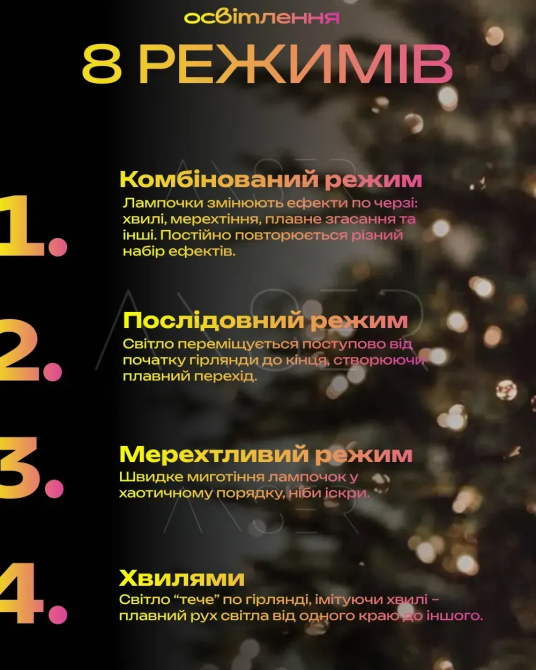 Гірлянда світлодіодна Роса 50 м 500 Led від мережі на прозорому дроті + пульт ДК (Білий, золотий, синій, мульти) Вінниця - фото 4