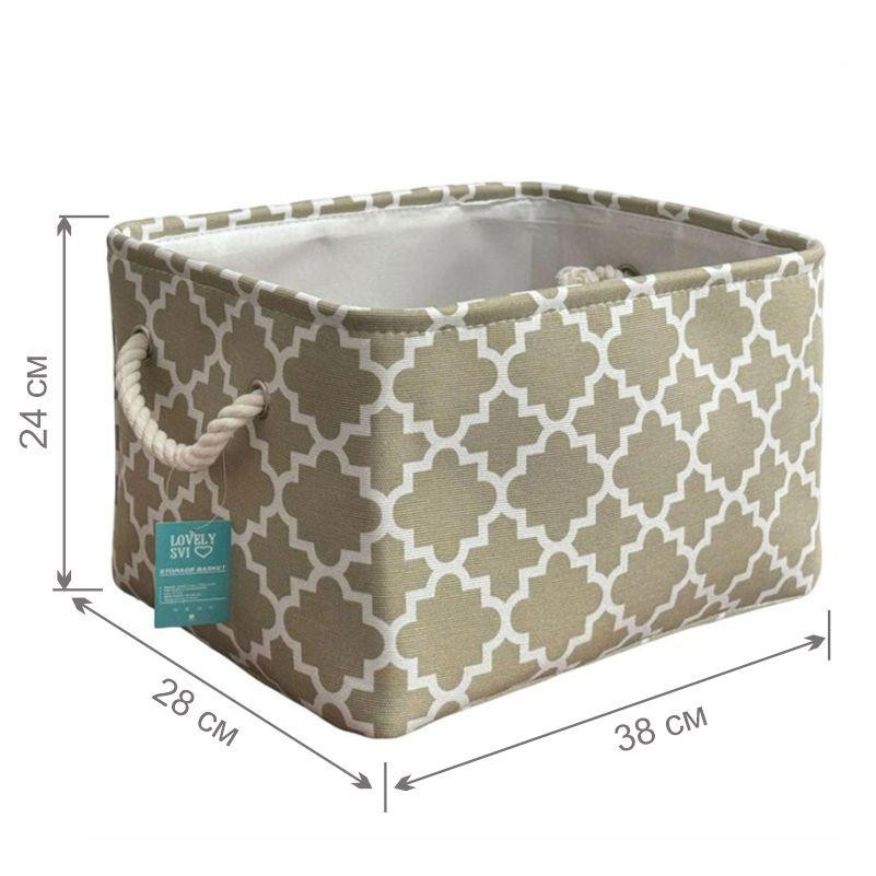 Корзина Органайзер Lovely Svi для хранения белья, одежды, косметики, книг, игрушек 38×28×24 Бежевый Киев - изображение 2