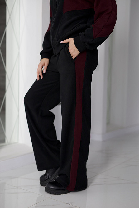 Спортивний флісовий костюм "Connect" | Норма та батал Чорний + максала, 46-48 Київ - фото 2