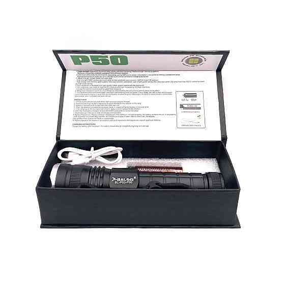 Тактический фонарь на аккумуляторе с юсб Bailong BL-P03-P50, Фонарь переносной с лед лампой LM-85 Львов