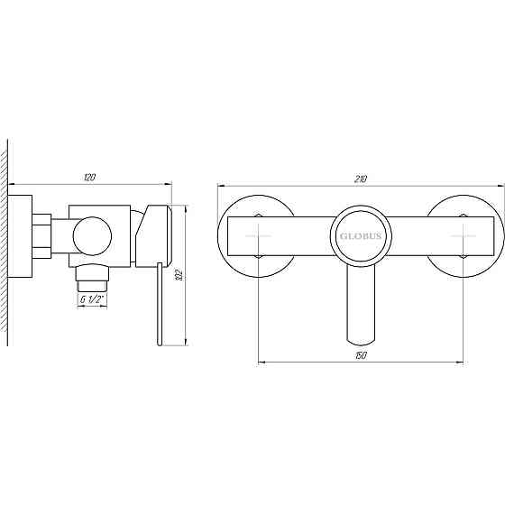 Смеситель для душа Globus Lux WIEN SBT2-105 (000017540) Киев