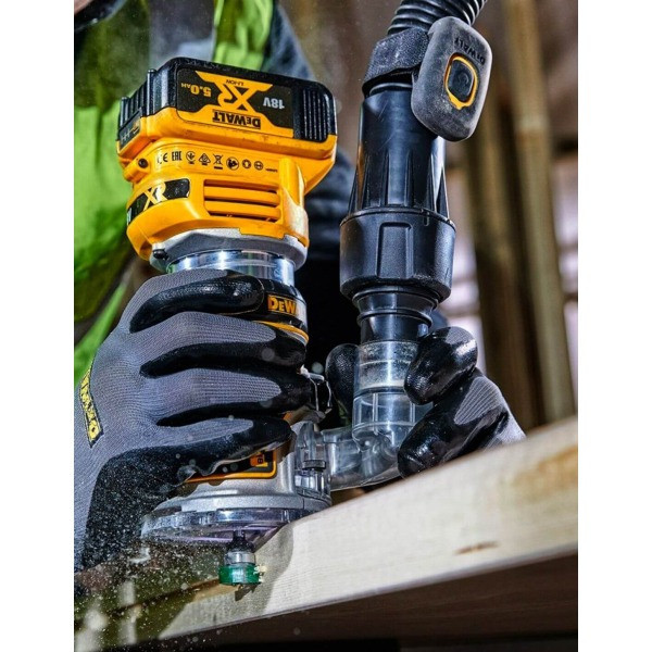 Фрезер акумуляторний безщітковий окантувальний DeWALT DCW600N 18 В, 6–8 мм, без АКБ і ЗП Київ - фото 6