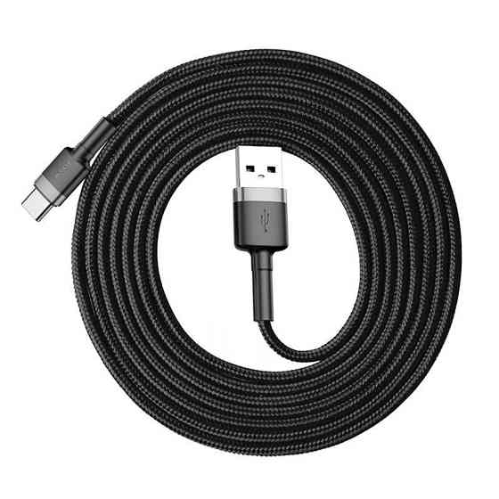 Кабель Baseus Cafule USB 2.0 to Type-C 2A 2M Черный/Серый (CATKLF-CG1) Киев