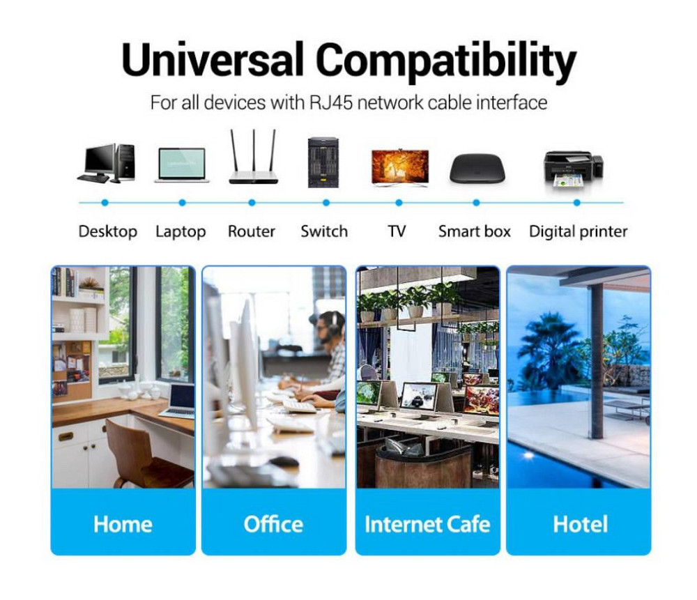 Кабель Vention Cat.6 UTP, 10м, чорний Київ - фото 8