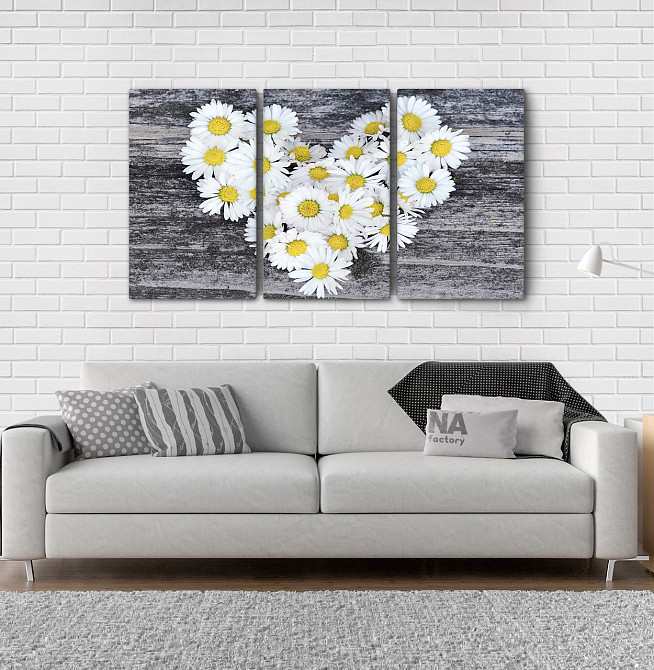 Модульна картина Ромашки Серце Art-72_3А Київ - фото 2