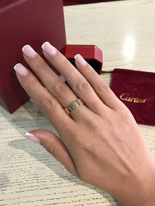 Cartier кільце в рожевому золоті LOVE / Cartier кільце рожеве золото без каменів Одеса - фото 1